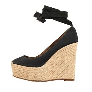 Christian Louboutin Black and Red Espadrille Flats